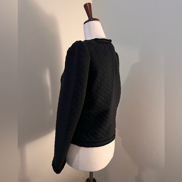 Ann Taylor Black Quilted Cropped Jacket - 0P NWT - Picture 2 of 3
